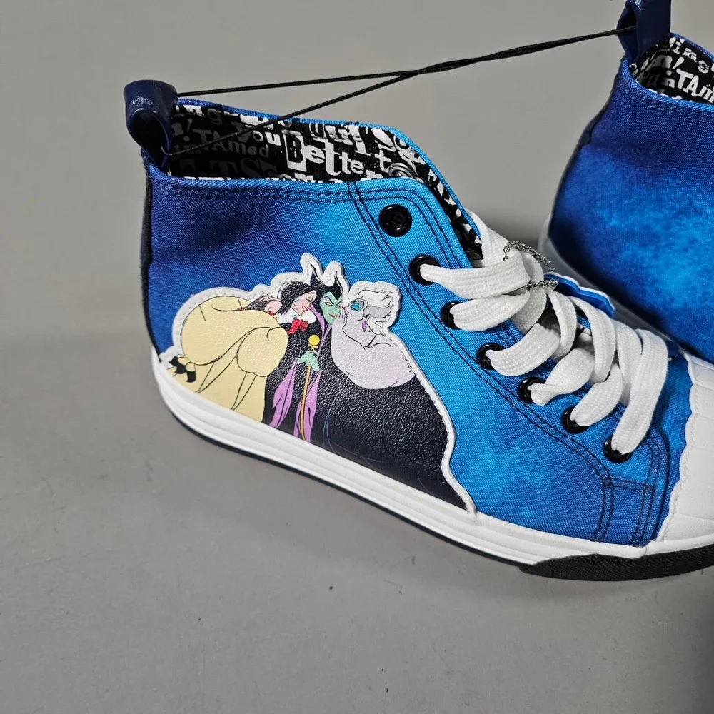 Disney Villains Ground Up High Top Sneakers Womens 6 Blue Tie Dye Cruella Ursula